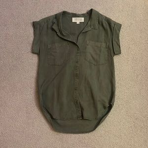 Cloth & Stone - Army Green Sleeveless Button Up